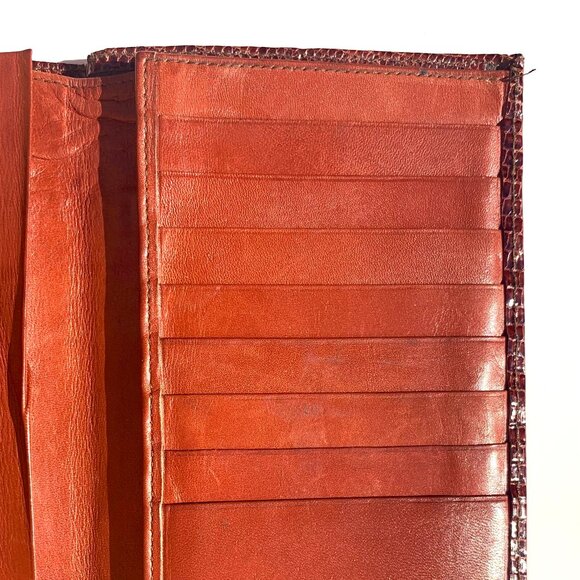 VTG Women’s Neiman Marcus Lizard Embossed Leather Wallet/Checkbook Cover Spain - Picture 6 of 9